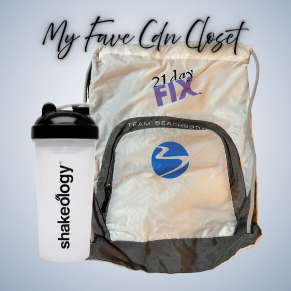NEW**Team Beachbody 21 Day Fix Drawstring Backpack & Shaker Bottle - Picture 1 of 6